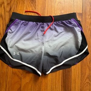 Under Armour Women's Ombre Athletic Shorts - Purple and Gray